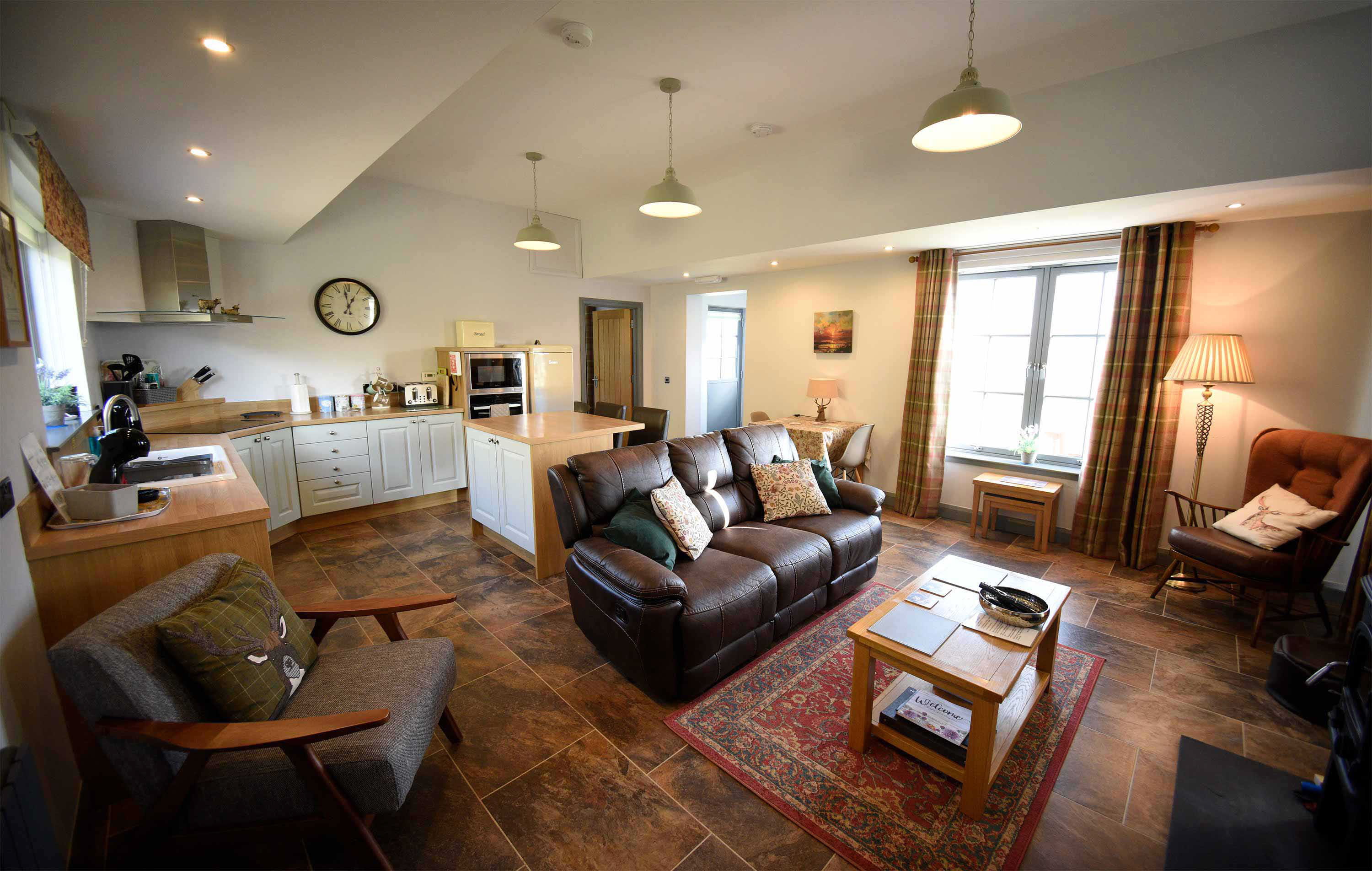 Open plan design cottages at Brogaig Cottages in Staffin on the Isle of Skye
