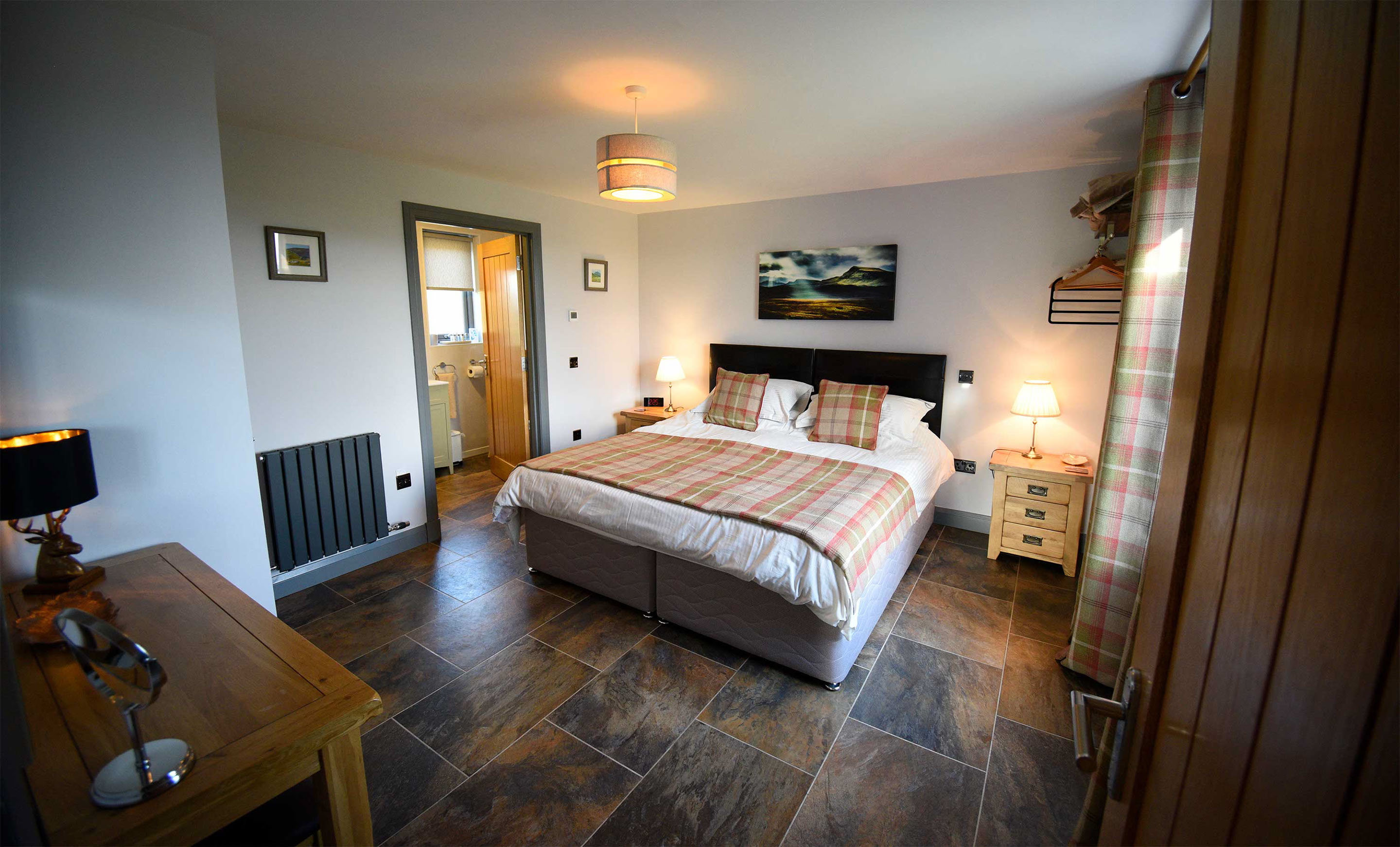 Our self catering accommodation contains Super King Sized beds with sea views