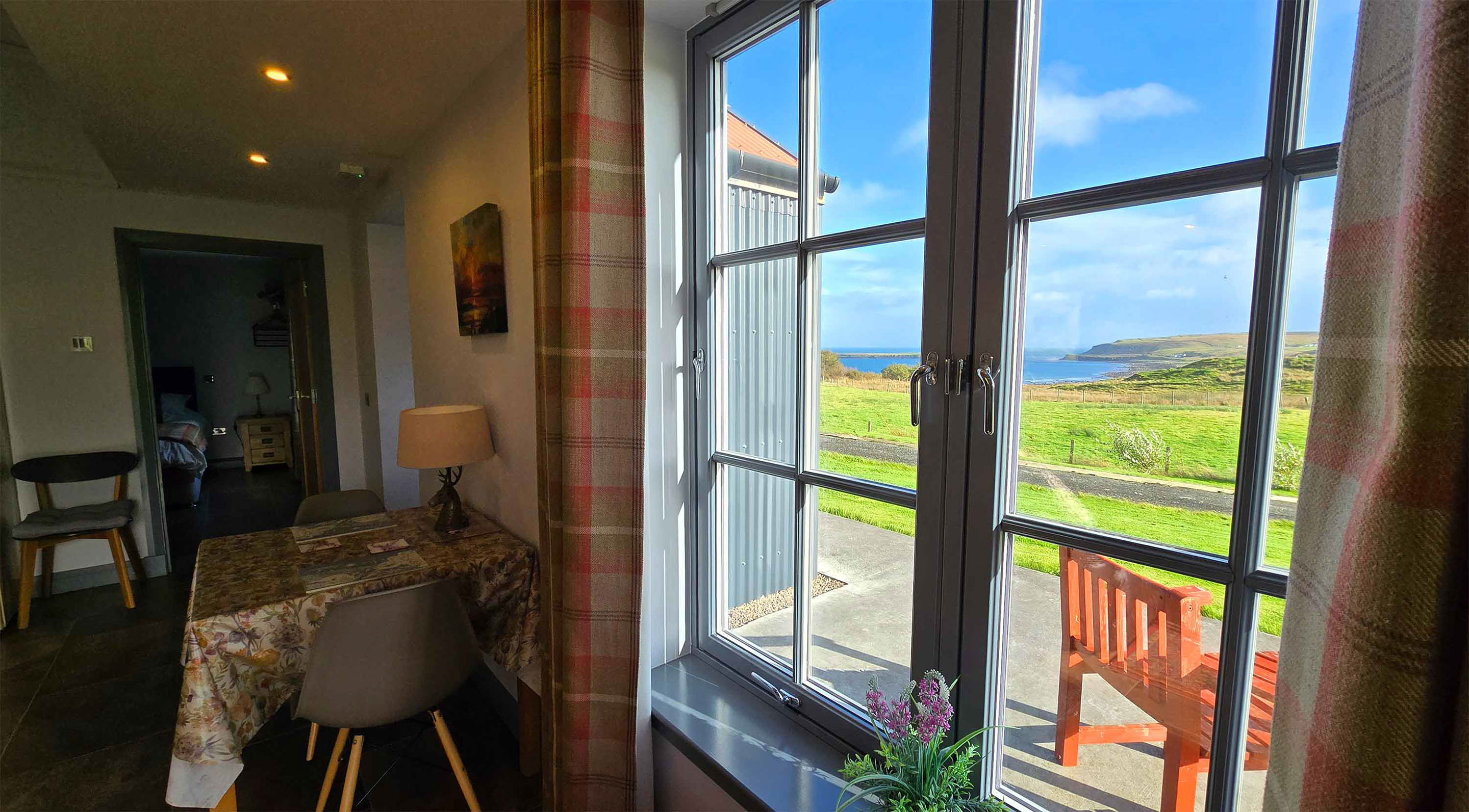 Enjoy stunning sea views from our self catering accommodation in Staffin on the Isle of Skye