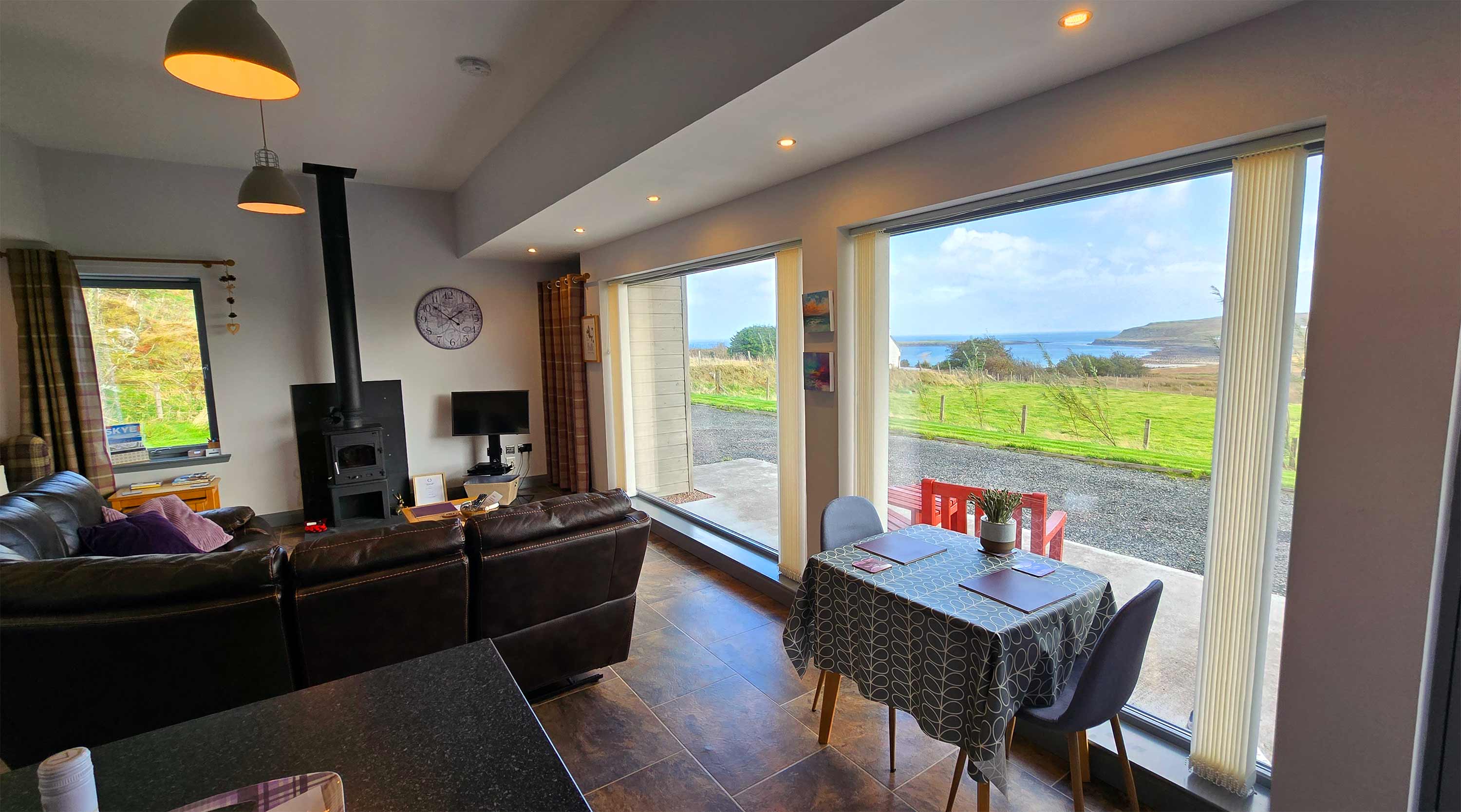 Wake up to sea views at Brogaig Cottages ideal for walking holidays to the Isle of Skye