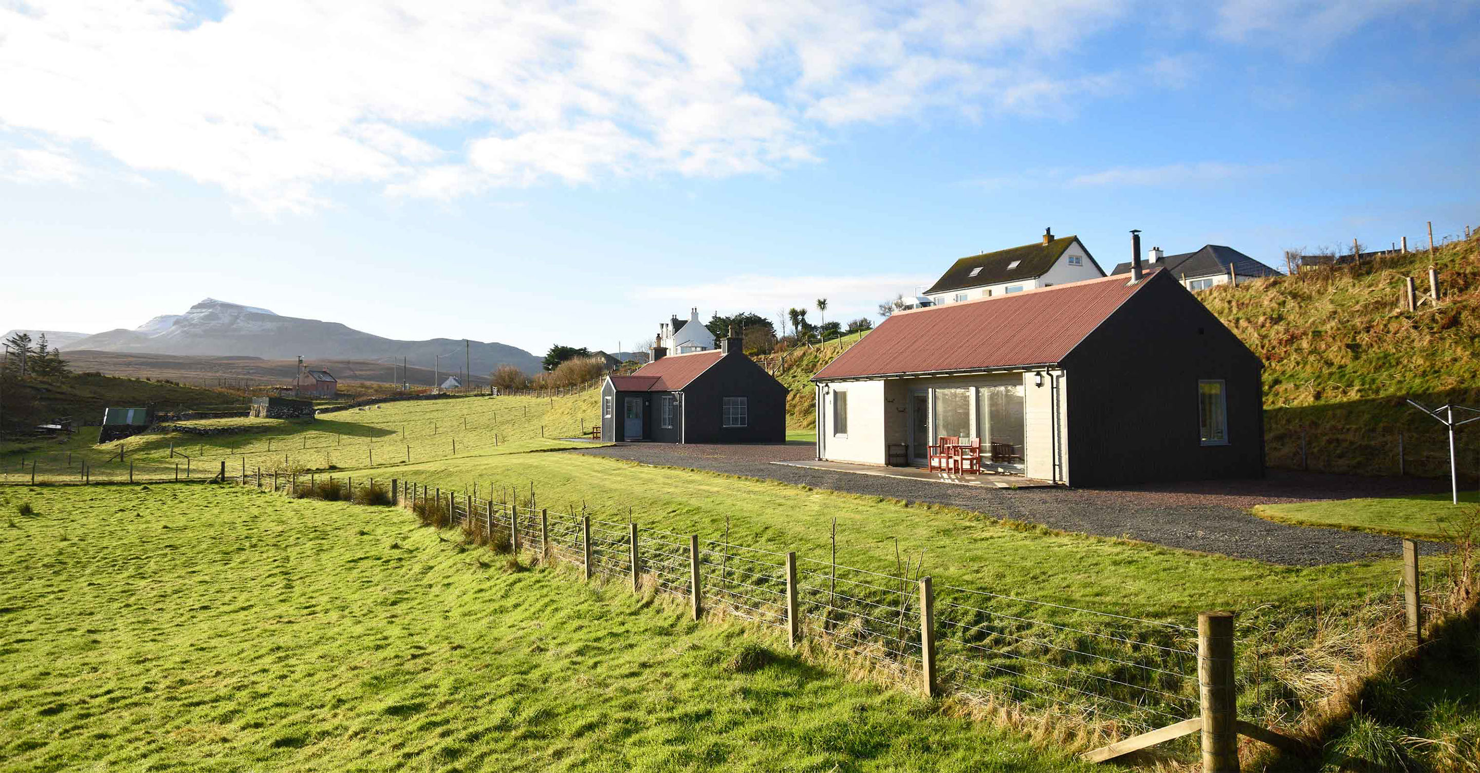 Enjoy stunning scenery at Brogaig Cottages self catering accommodation including sea and mountain views